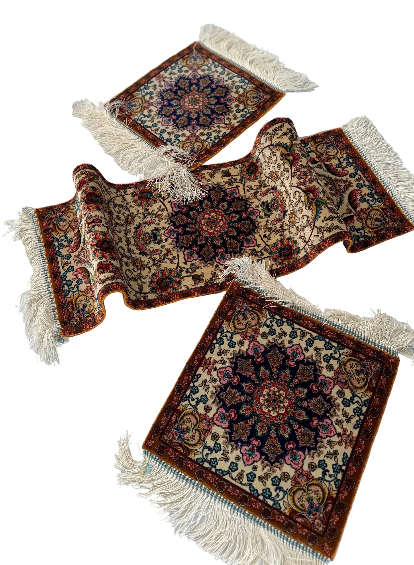Silk Medallion Table Rug Set – 3 Piece Decorative Collection